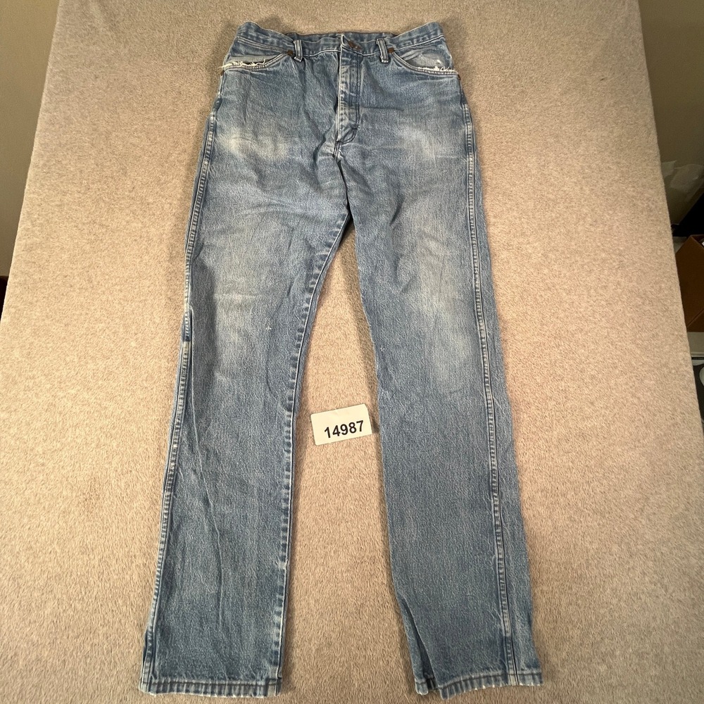 Wrangler Rigid Straight Leg Jeans Mens 36x36 Blue Denim Cowboy Cut Original Fit